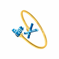 Skis & Ski Boot Bangle (Gold)