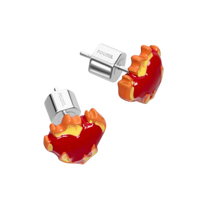 Heart-On-Fire Stud Earrings