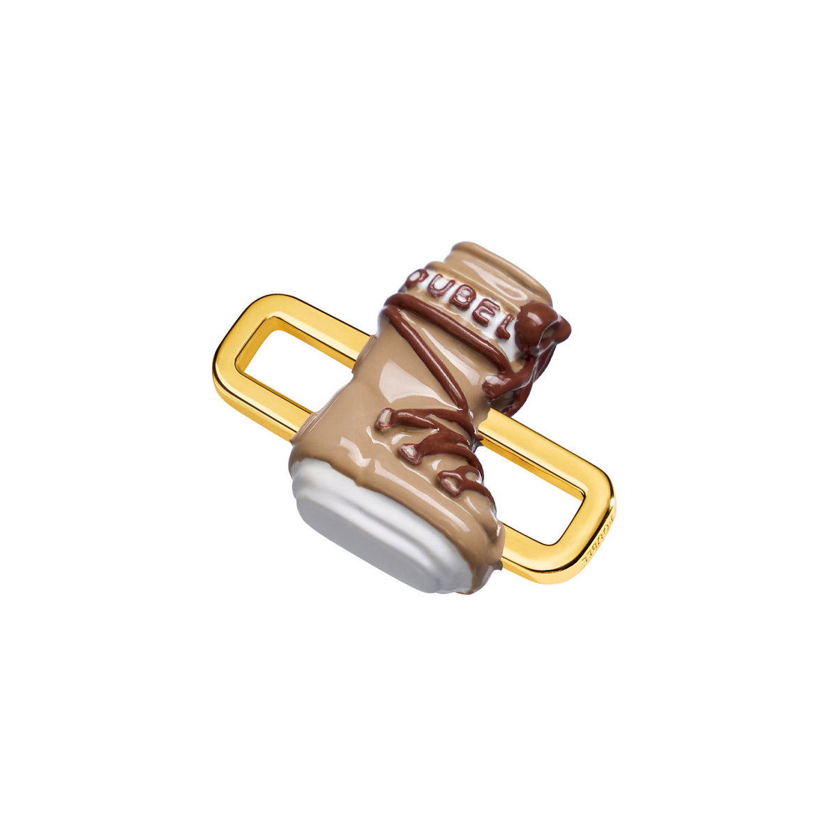 Beige Snowboot Charm (Gold)