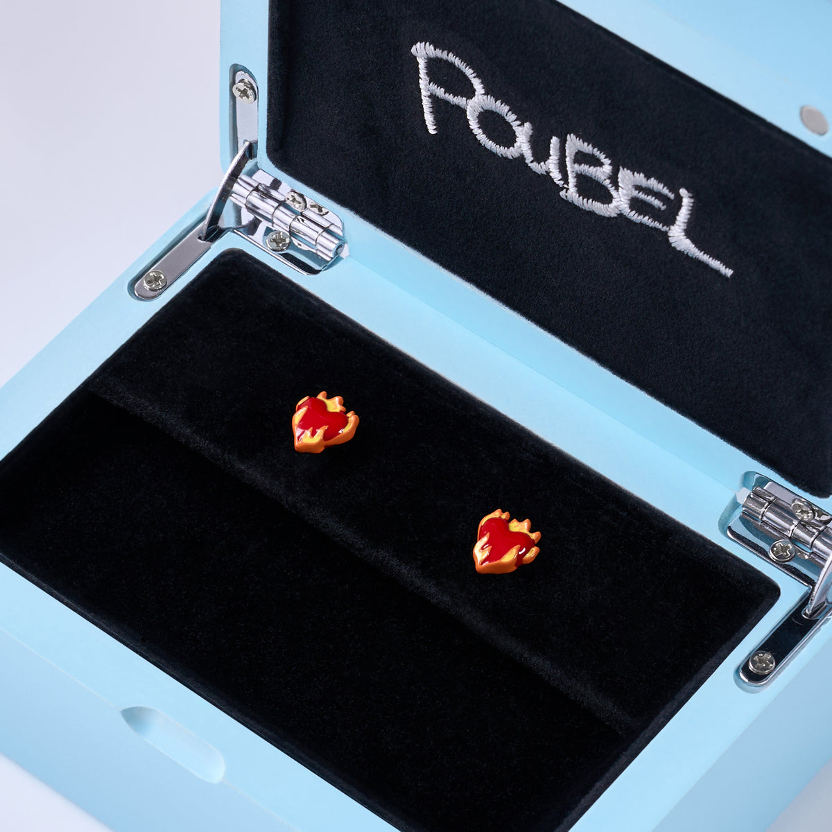 Heart-on-Fire Stud Earrings