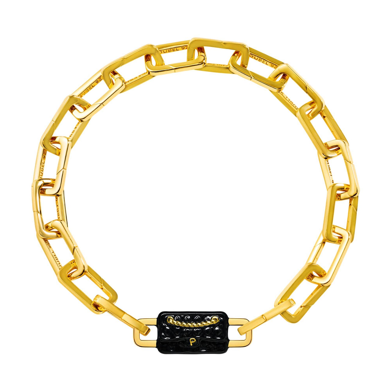 Quilted Bag Charm (Gold)