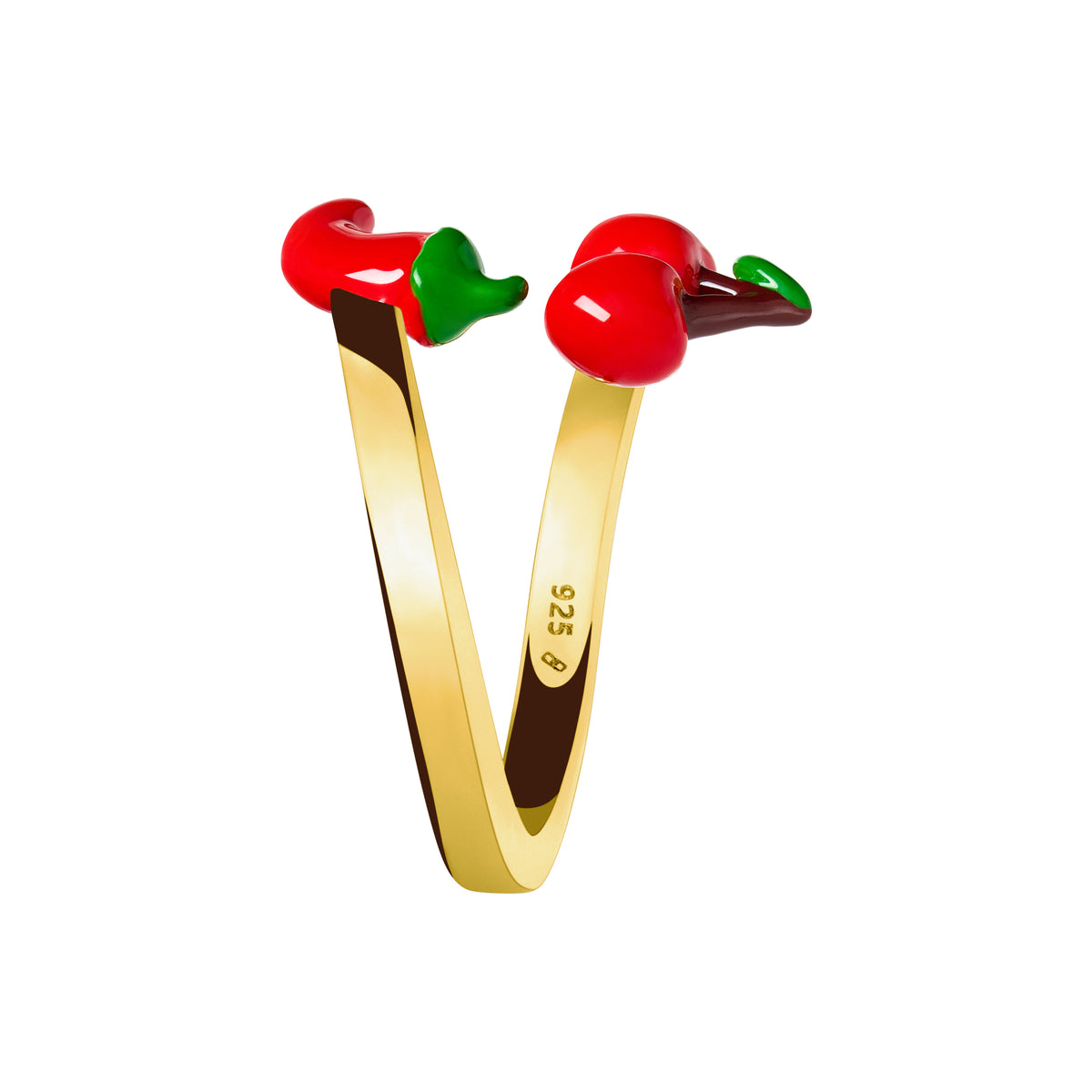 Cherry & Chilli Wrap Ring (Gold)