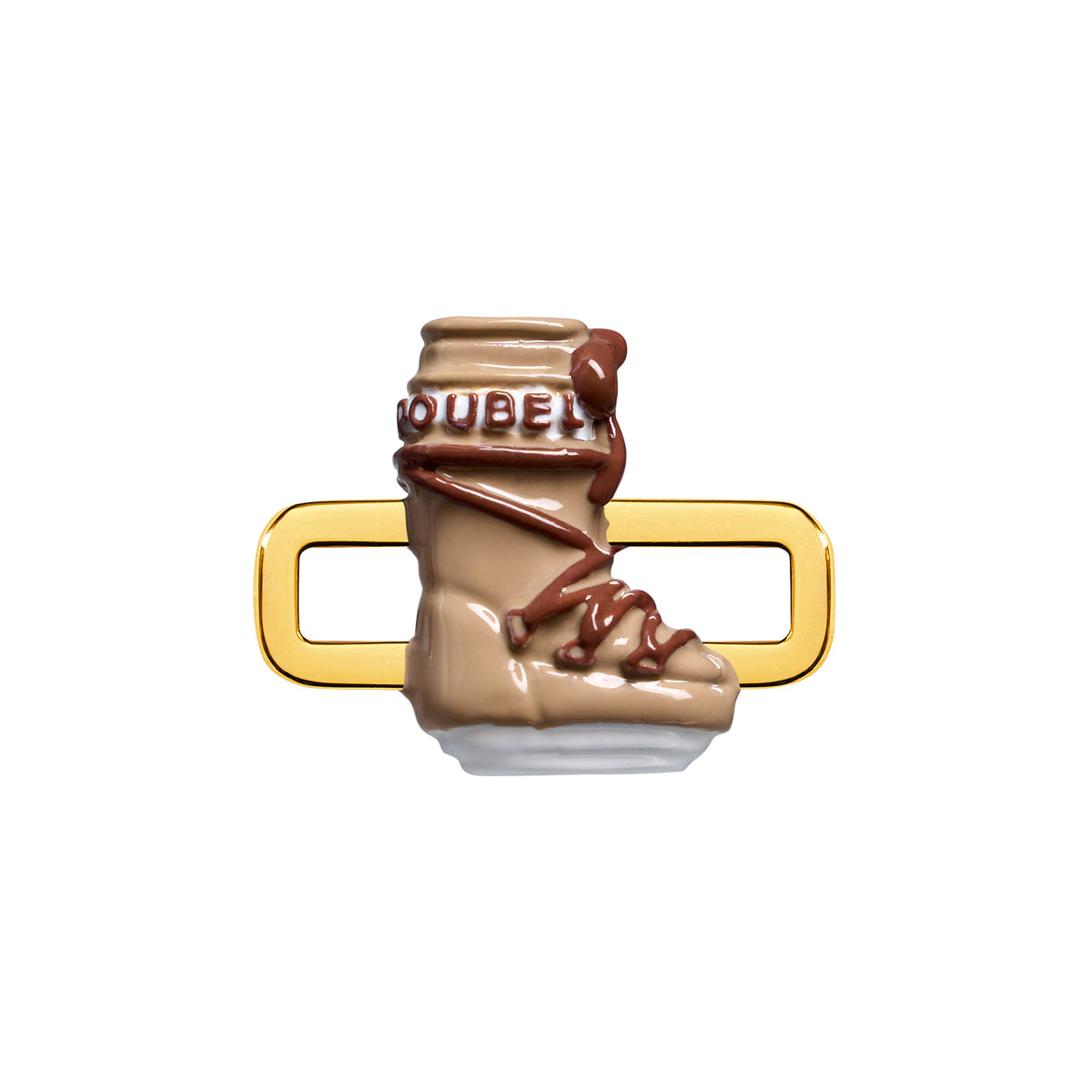 Beige Snowboot Charm (Gold)