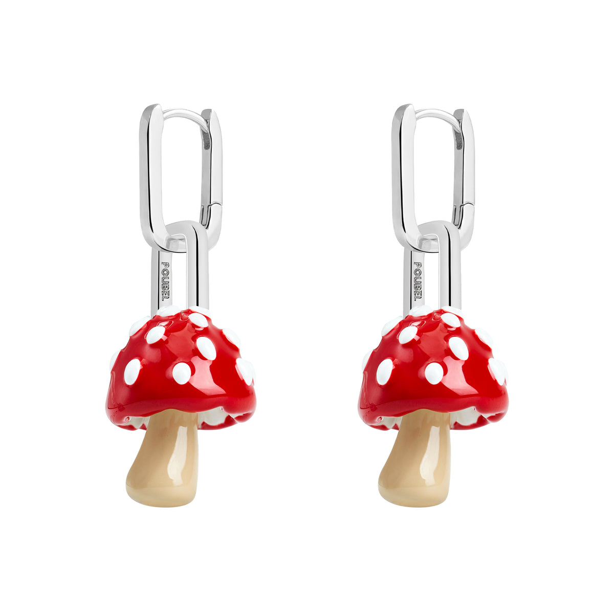 Red Mushroom Pendant Earrings