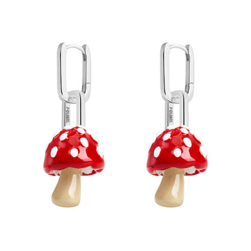 Red Mushroom Pendant Earrings