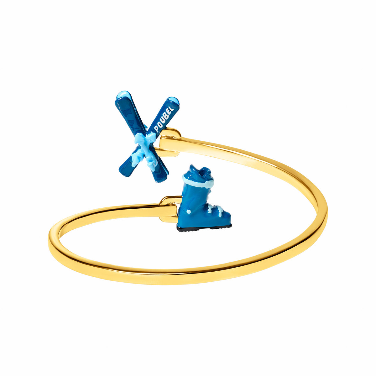 Skis & Ski Boot Bangle (Gold)