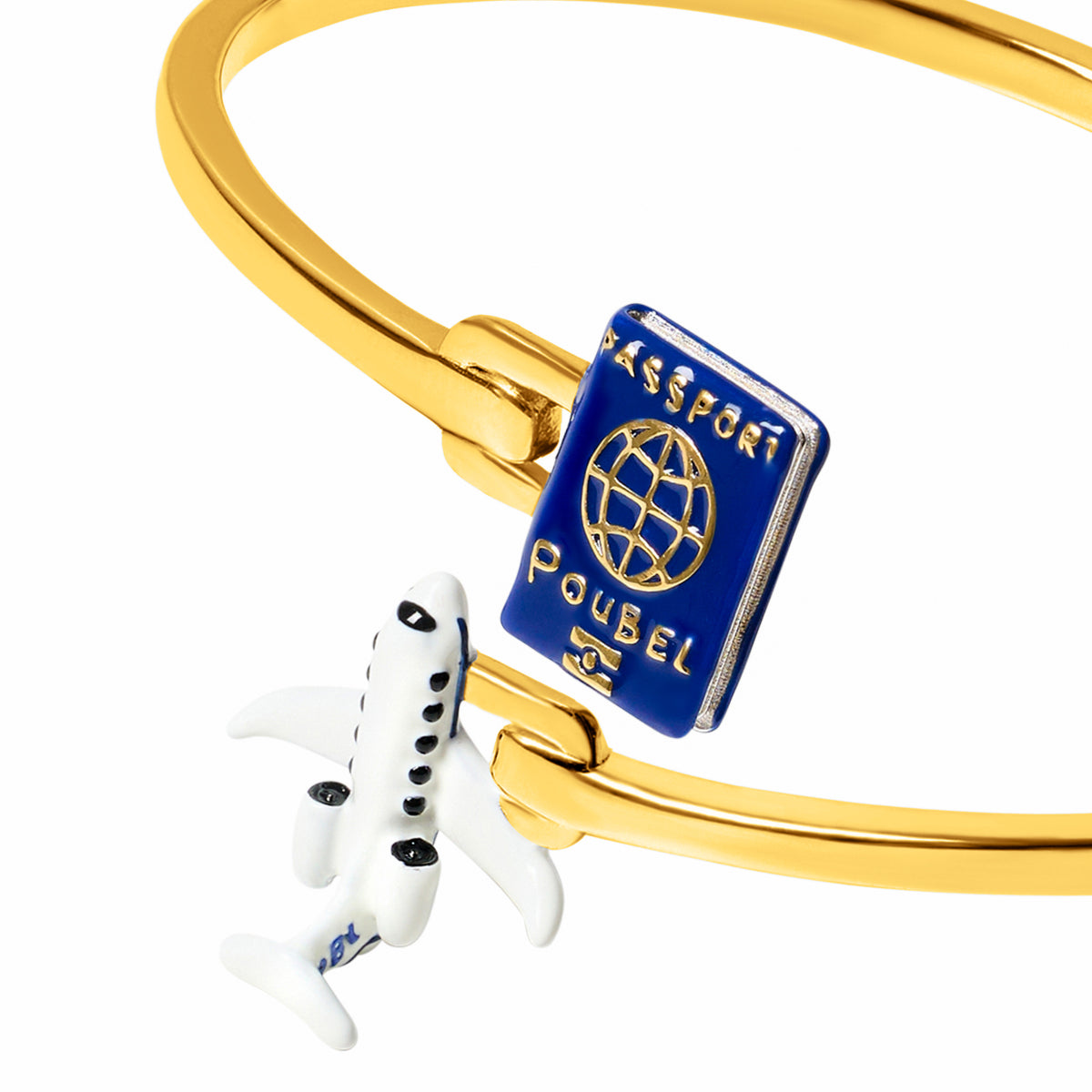 Passport & Jet Bangle (Gold)