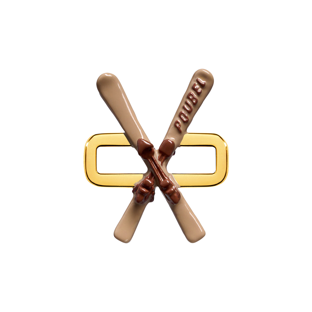 Beige Skis Charm (Gold)