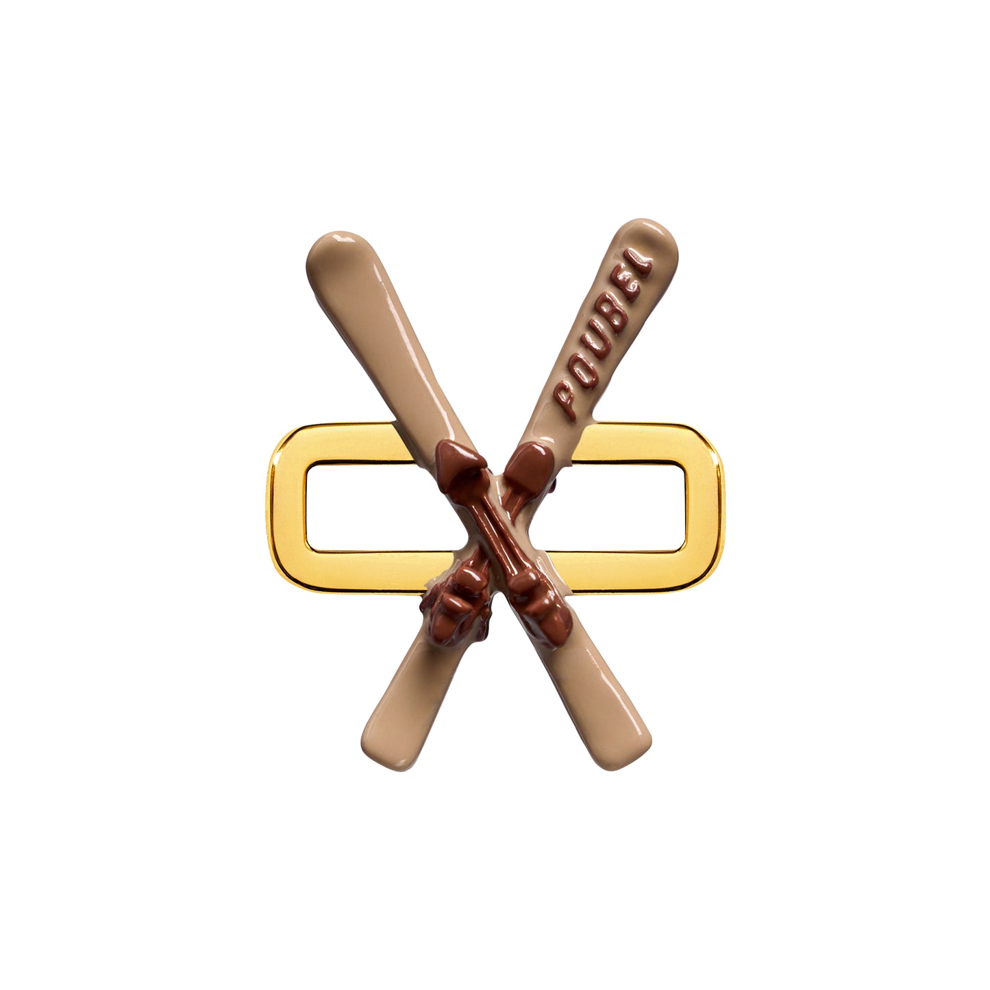 Beige Skis Charm (Gold)