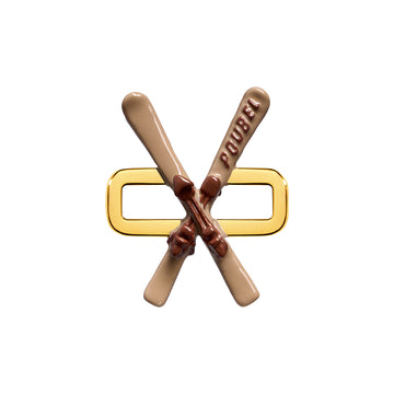 Beige Skis Charm (Gold)