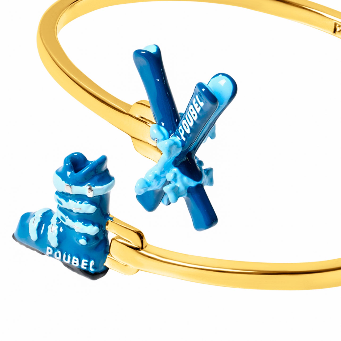 Skis & Ski Boot Bangle (Gold)