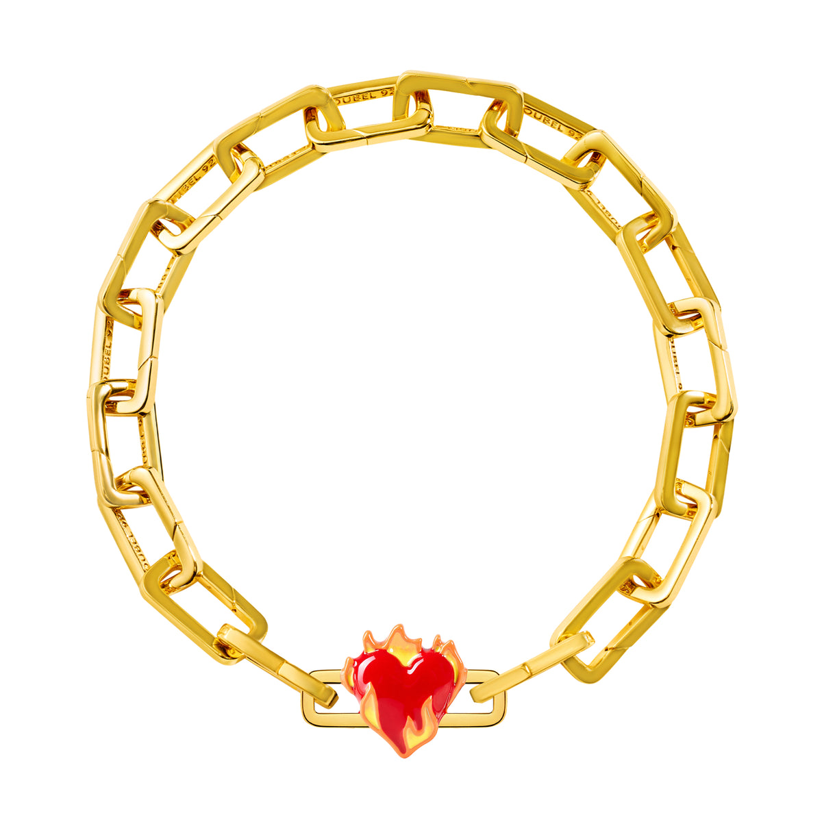 Heart On Fire Charm (Gold)