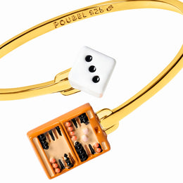 Dice & Backgammon Bangle (Gold)