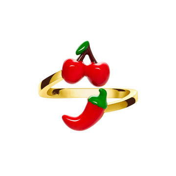 Cherry & Chilli Wrap Ring (Gold)