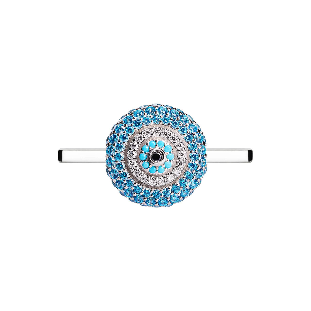 Baby Blue Evil Eye Stoneset Whoop Charm