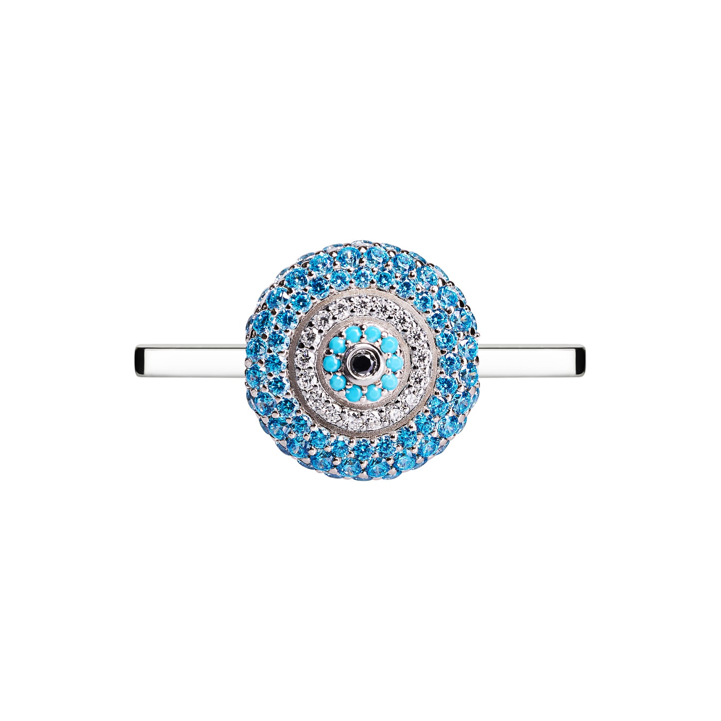 Baby Blue Evil Eye Stoneset Whoop Charm