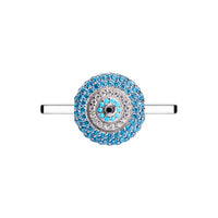 Baby Blue Evil Eye Stoneset Whoop Charm