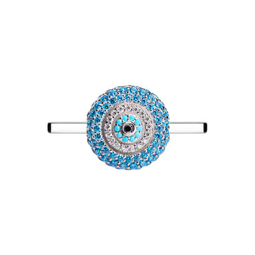 Baby Blue Evil Eye Stoneset Whoop Charm