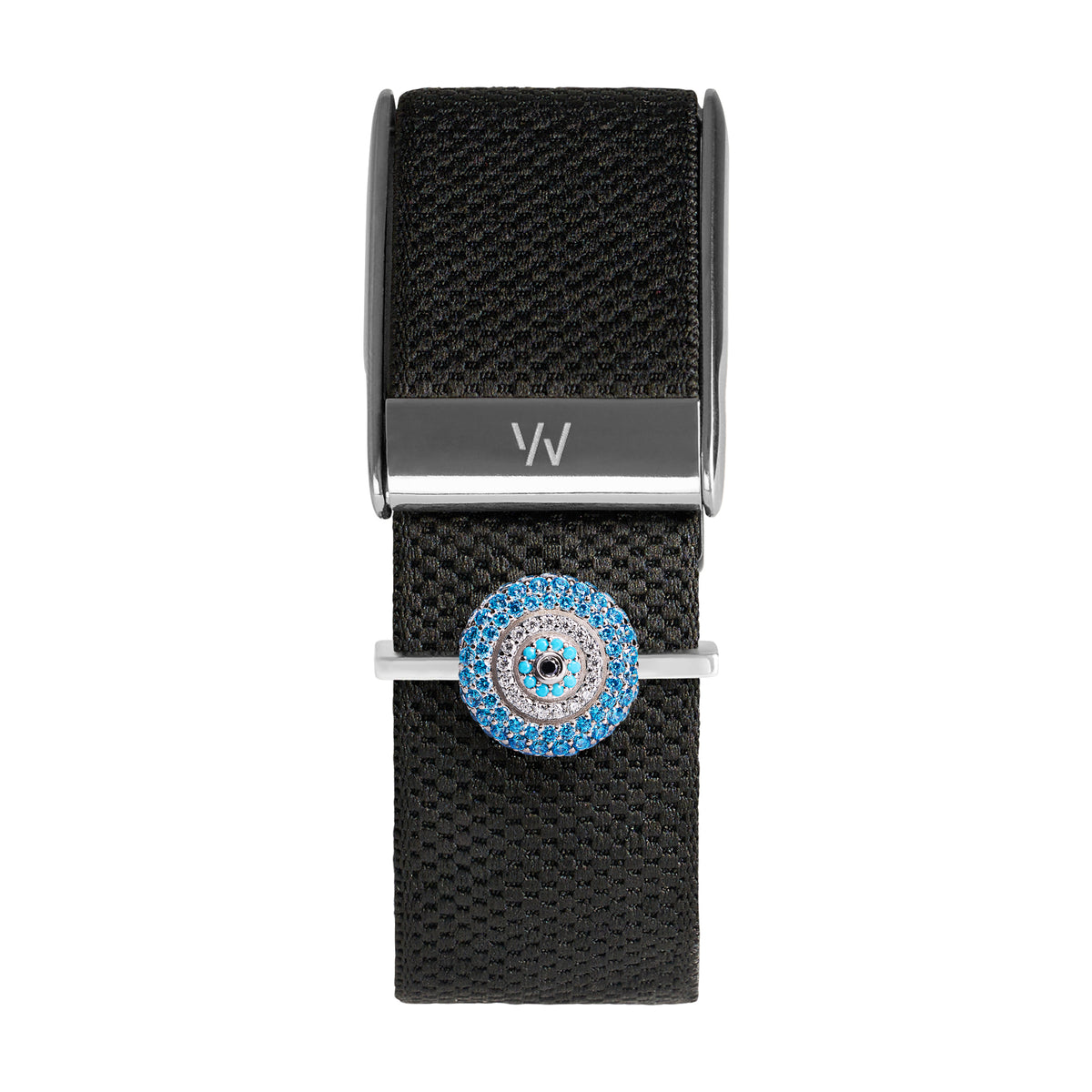 Baby Blue Evil Eye Stoneset Whoop Charm