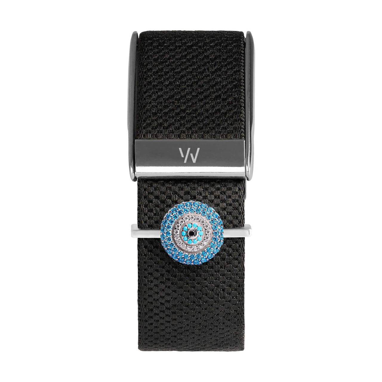 Baby Blue Evil Eye Stoneset Whoop Charm