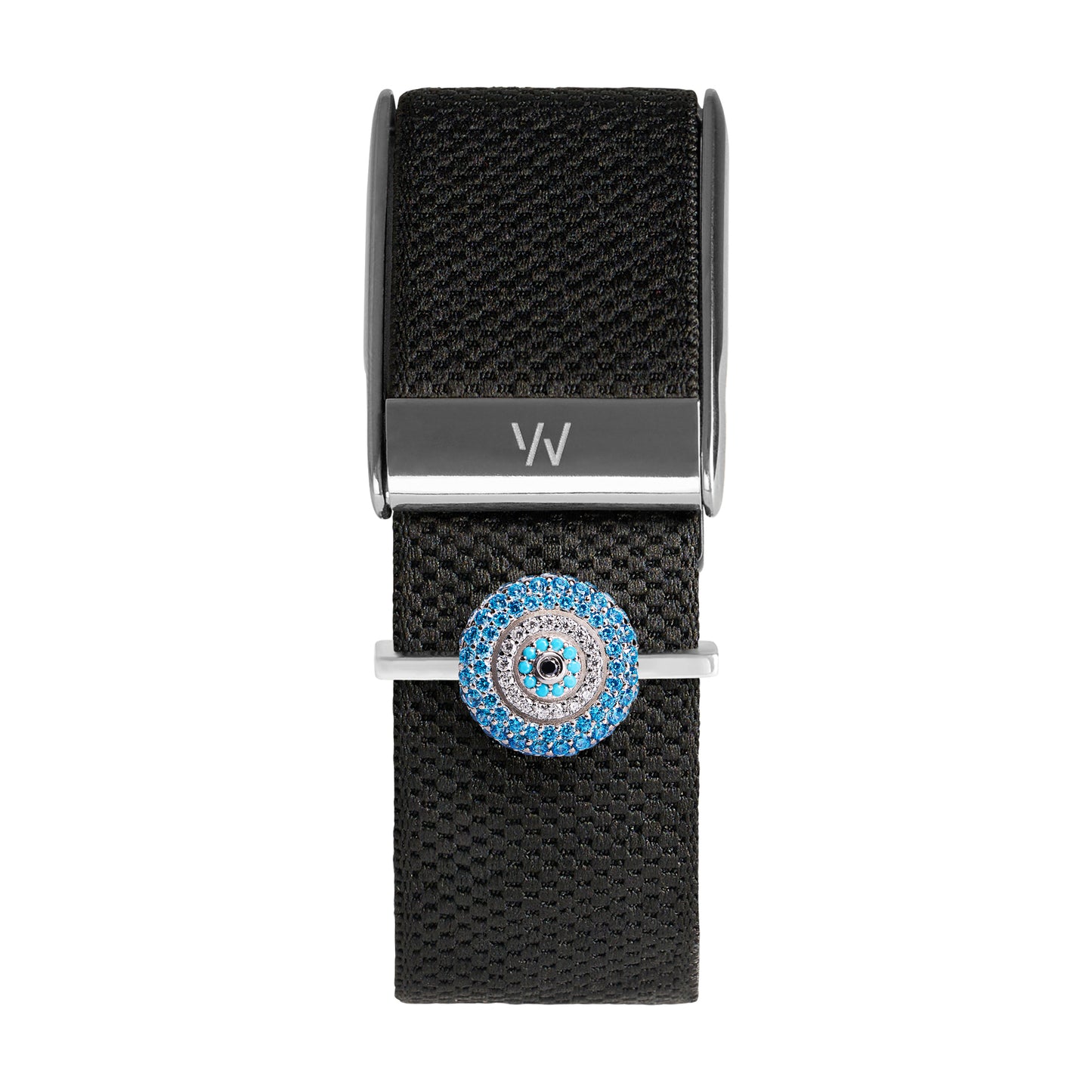 Baby Blue Evil Eye Stoneset Whoop Charm