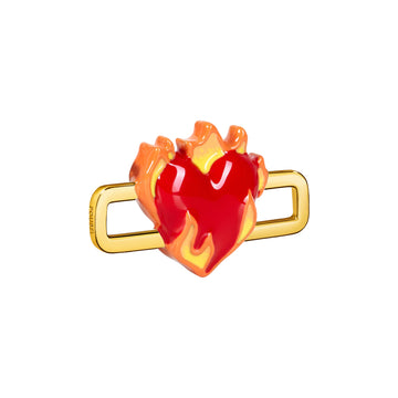 Heart On Fire Charm (Gold)