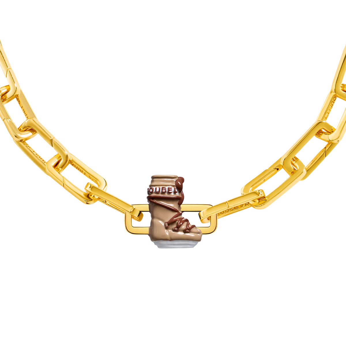 Beige Snowboot Charm (Gold)