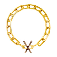 Beige Skis Charm (Gold)