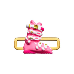 Pink Ski Boot Charm (Gold)