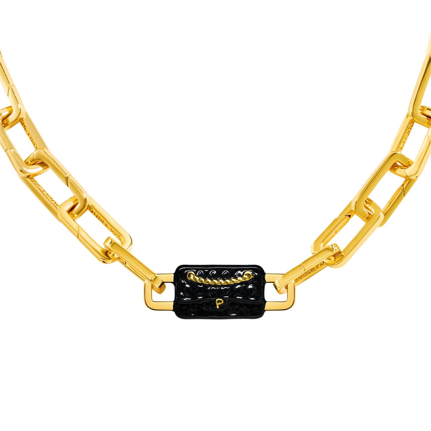 Quilted Bag Charm (Gold)
