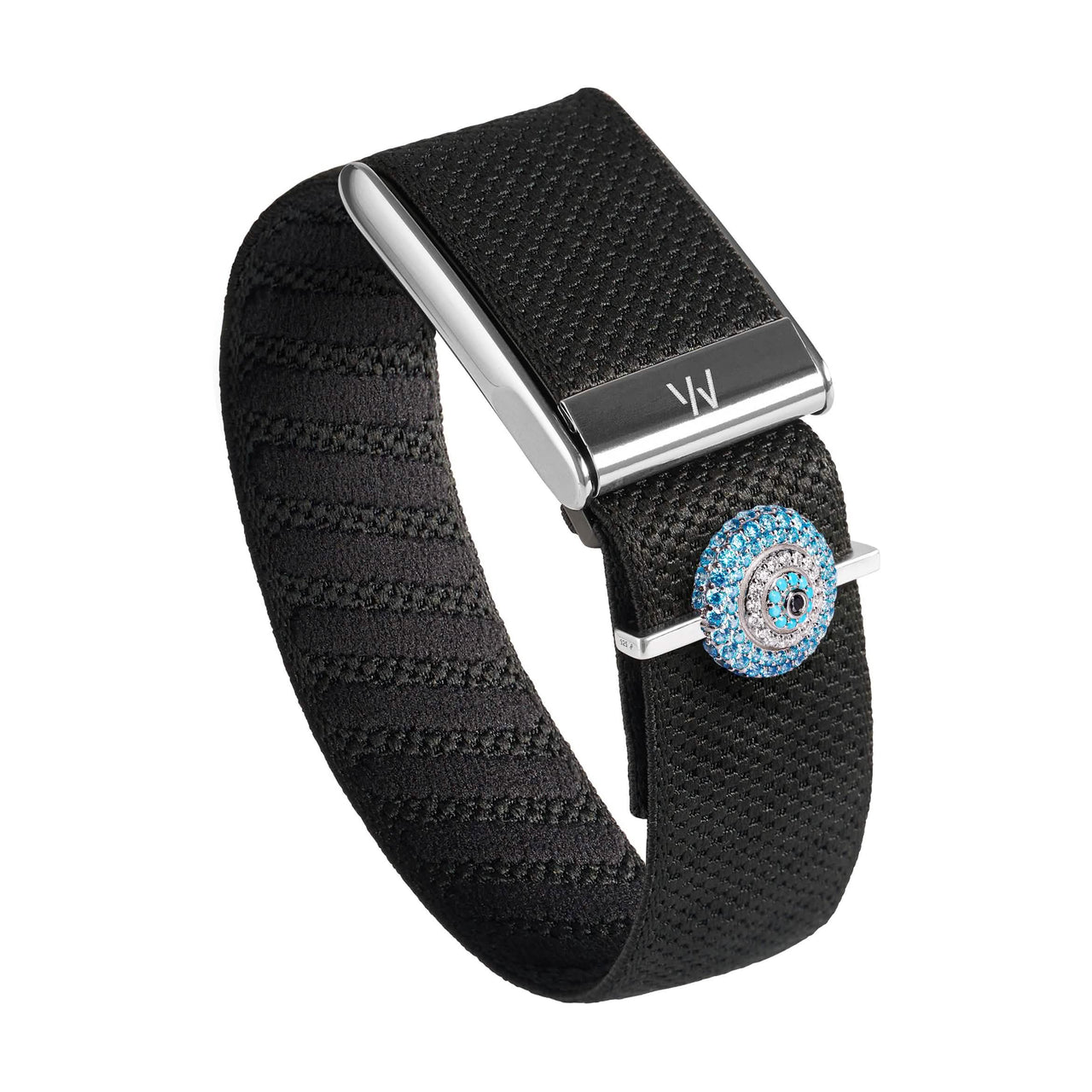 Baby Blue Evil Eye Stoneset Whoop Charm