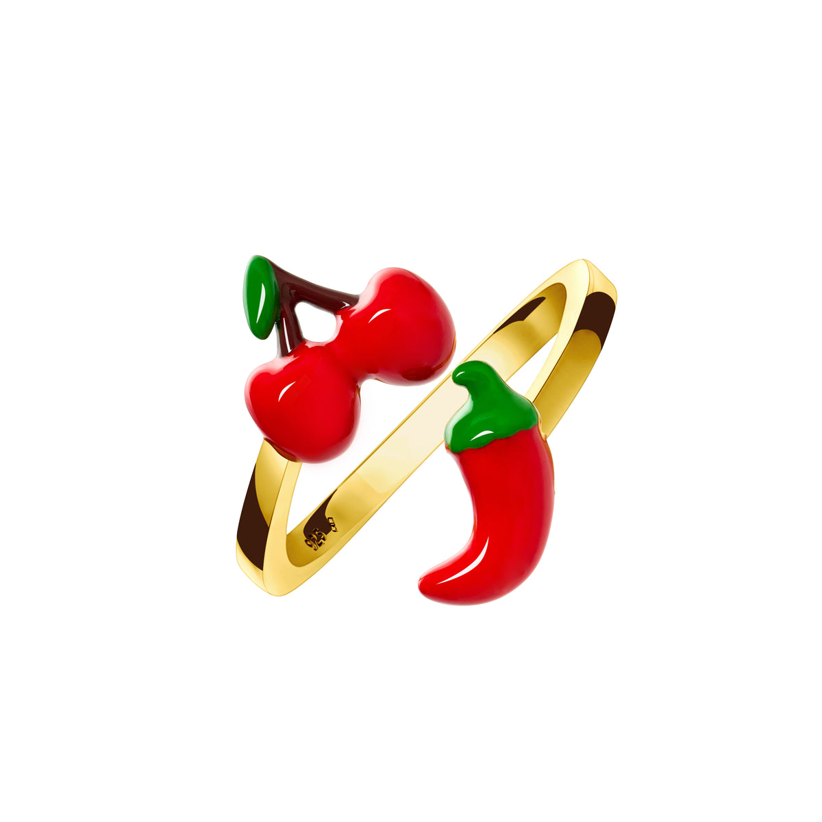 Cherry & Chilli Wrap Ring (Gold)