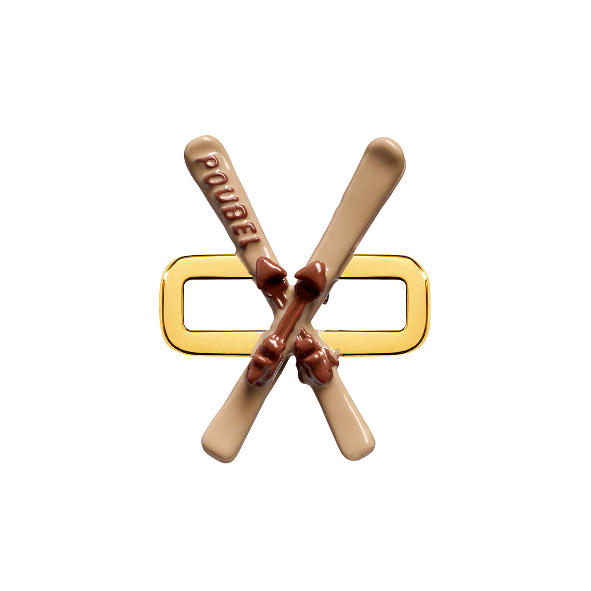 Beige Skis Charm (Gold)
