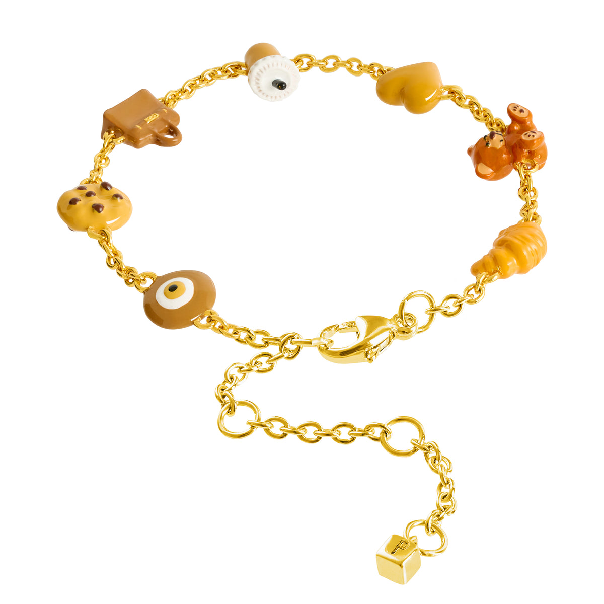 Caramel Mini Charm Bracelet (Gold)