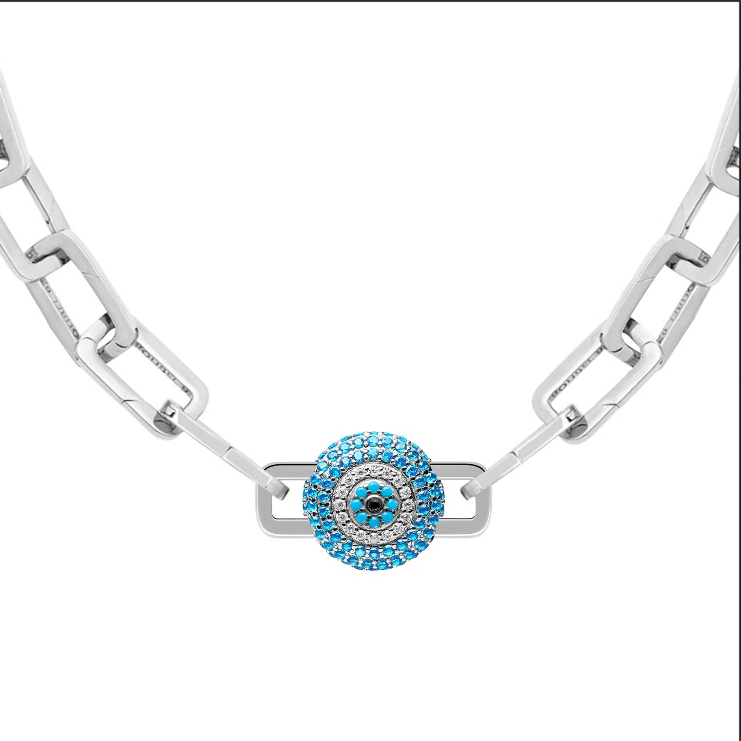 Baby Blue Evil Eye Stoneset Charm
