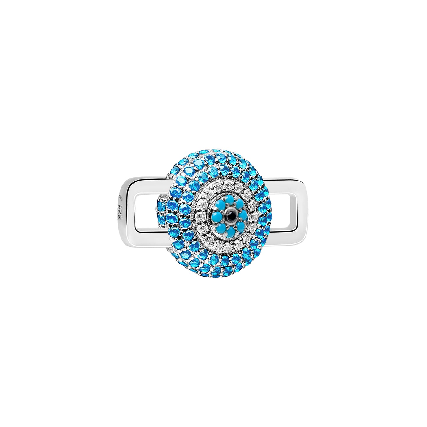Baby Blue Evil Eye Stoneset Charm
