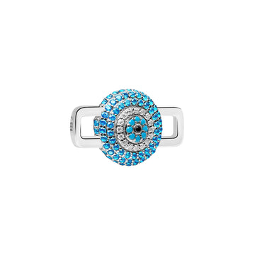 Baby Blue Evil Eye Stoneset Charm