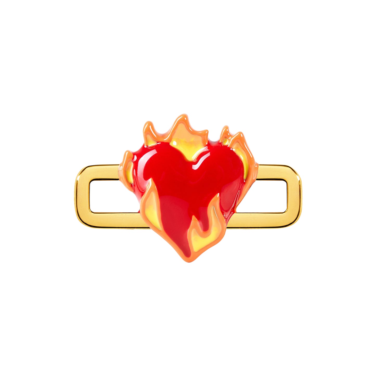 Heart On Fire Charm (Gold)