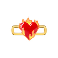 Heart On Fire Charm (Gold)