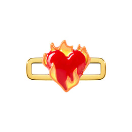 Heart On Fire Charm (Gold)