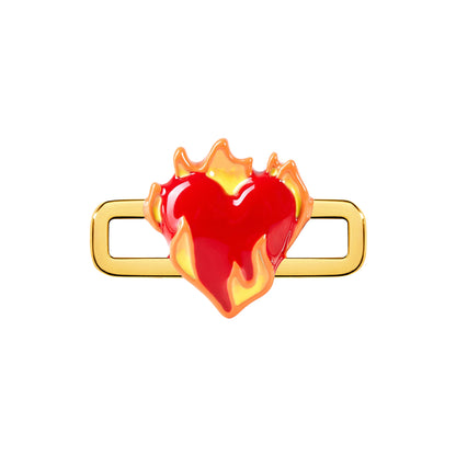 Heart On Fire Charm (Gold)