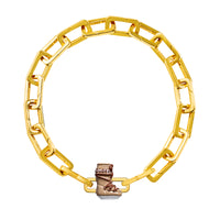 Beige Snowboot Charm (Gold)