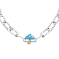 Blue Mushroom Charm
