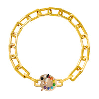 Paint Palette Charm (Gold)