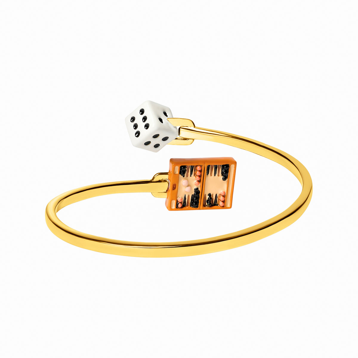 Dice & Backgammon Bangle (Gold)