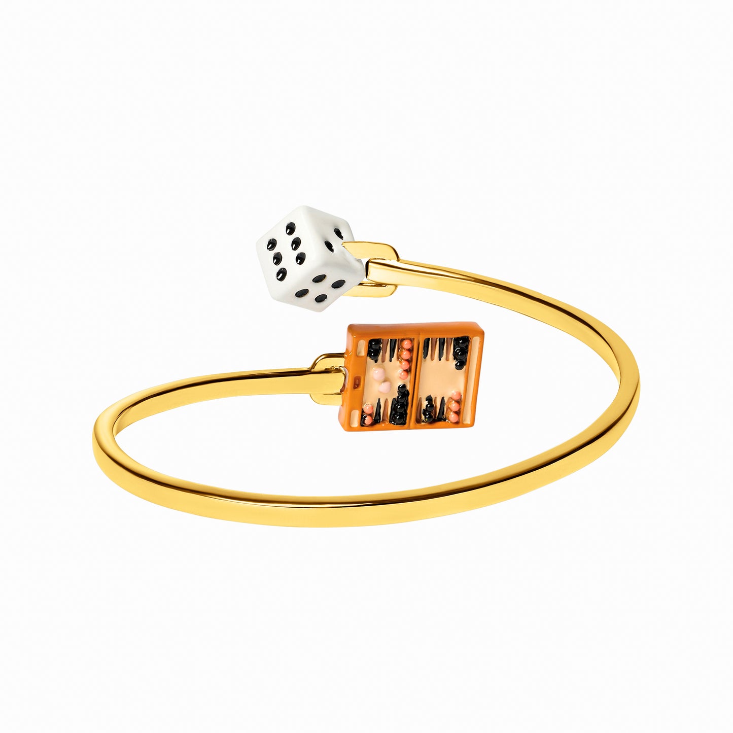 Dice & Backgammon Bangle (Gold)