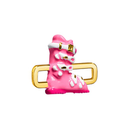 Pink Ski Boot Charm (Gold)