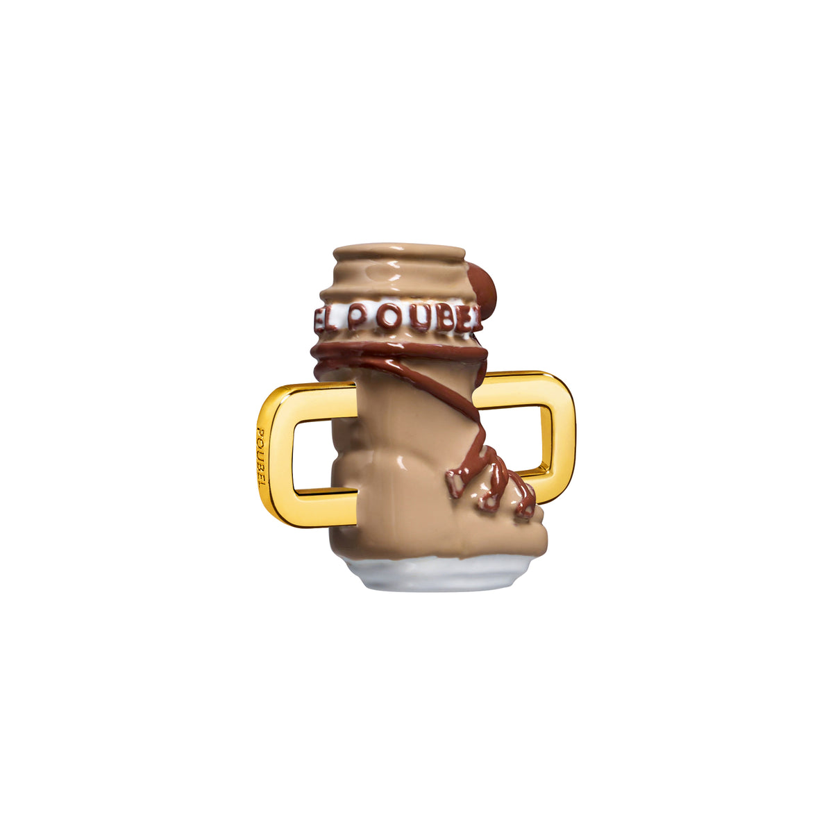 Beige Snowboot Charm (Gold)