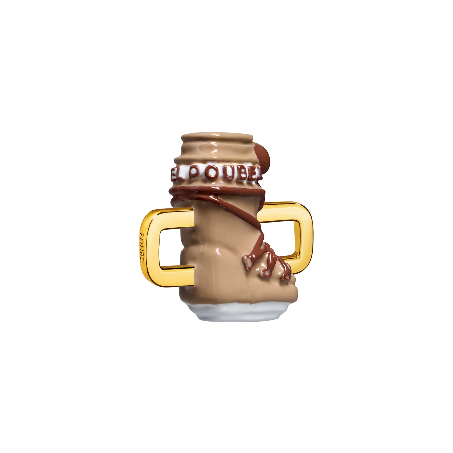 Beige Snowboot Charm (Gold)