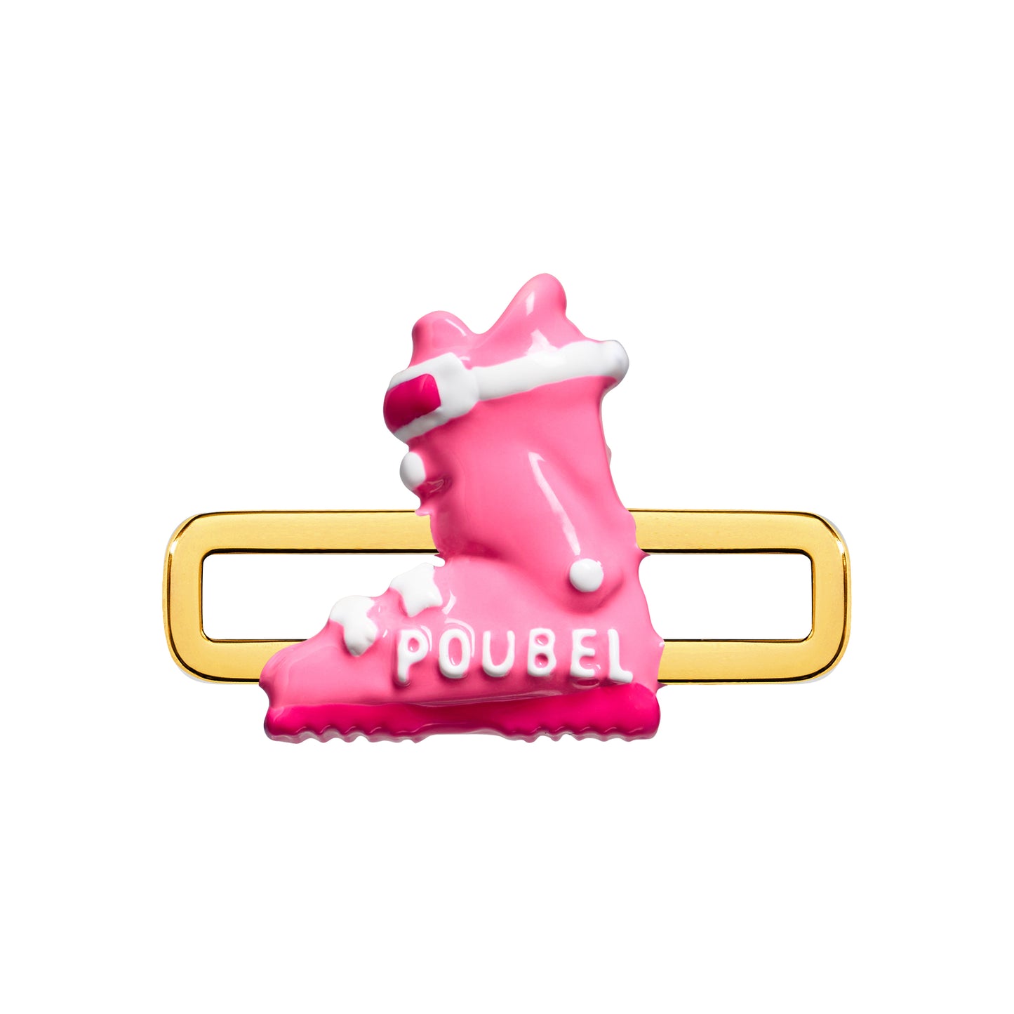 Pink Ski Boot Charm (Gold)